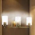 Yelena Brushed Nickel 3 Light Cylinder Glass Shade Wall Sconce