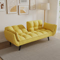 Yellow Convertible Sofa Bed With Adjustable Backrest Folding Sofa Loveseat Upholstered Sofa Couch For Living Room