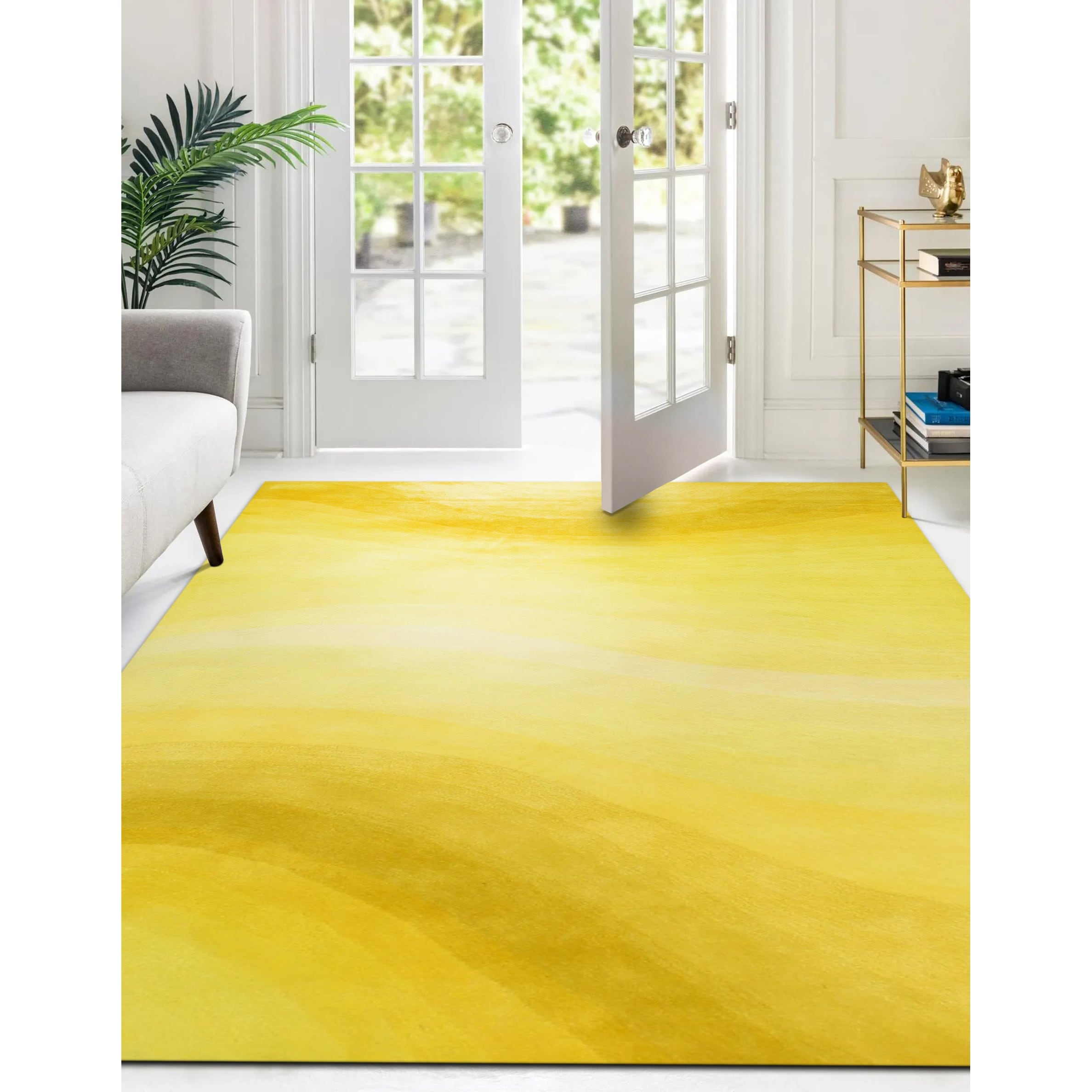 Yellow Desertland Hand Tufted Wool Rug 4 X 6