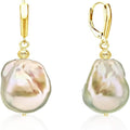 Davonna 14K Yellow Gold Baroque Freshwater Pearl Earrings 13 15Mm