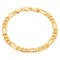 Yellow Gold Plated Silver 7 Mm Beveled Figaro Bracelet 7 9 Inch