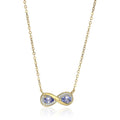 Pinctore Yellow Gold Plated Silver Tanzanite Infinity Pendant Necklace 18 Blue