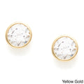 Sterling Silver Bezel Set Cz Stud Earring By Roberto Martinez