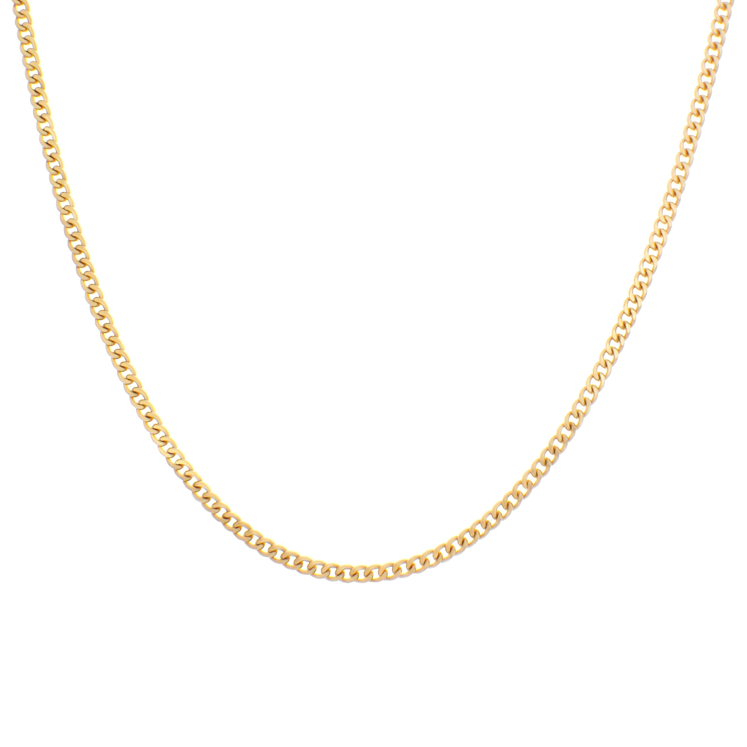 Roberto Martinez Yellow Gold Plated Silver 2 Mm Curb Chain 218 24 Inch