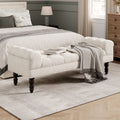Yellow Modern Velvet Bedroom Ottoman Comfy Bench With Detachable Pillows For End Of Bed