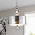 Yemisi 3 Light Chrome Glass 16 Inch Drum Pendant