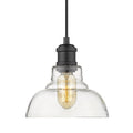 Carbon Loft Barton 1 Light Black Pendant With Clear Glass Shade
