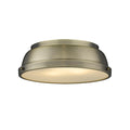 Golden Lighting Duncan Pewter Black Metal 14 Inch Flush Mount Fixture