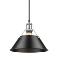Golden Lighting Orwell Pw Pewter Black Shade 10 Inch 1 Light Pendant