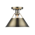 Orwell Pw Flush Mount In Pewter With Navy Blue Shade