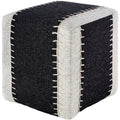 Yianni Farmhouse Stripe 16 Inch Square Pouf