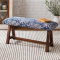 Yijun Blue Boho Cotton Bench