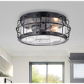 Yinat Matte Black 2 Light Flush Mount Chandelier