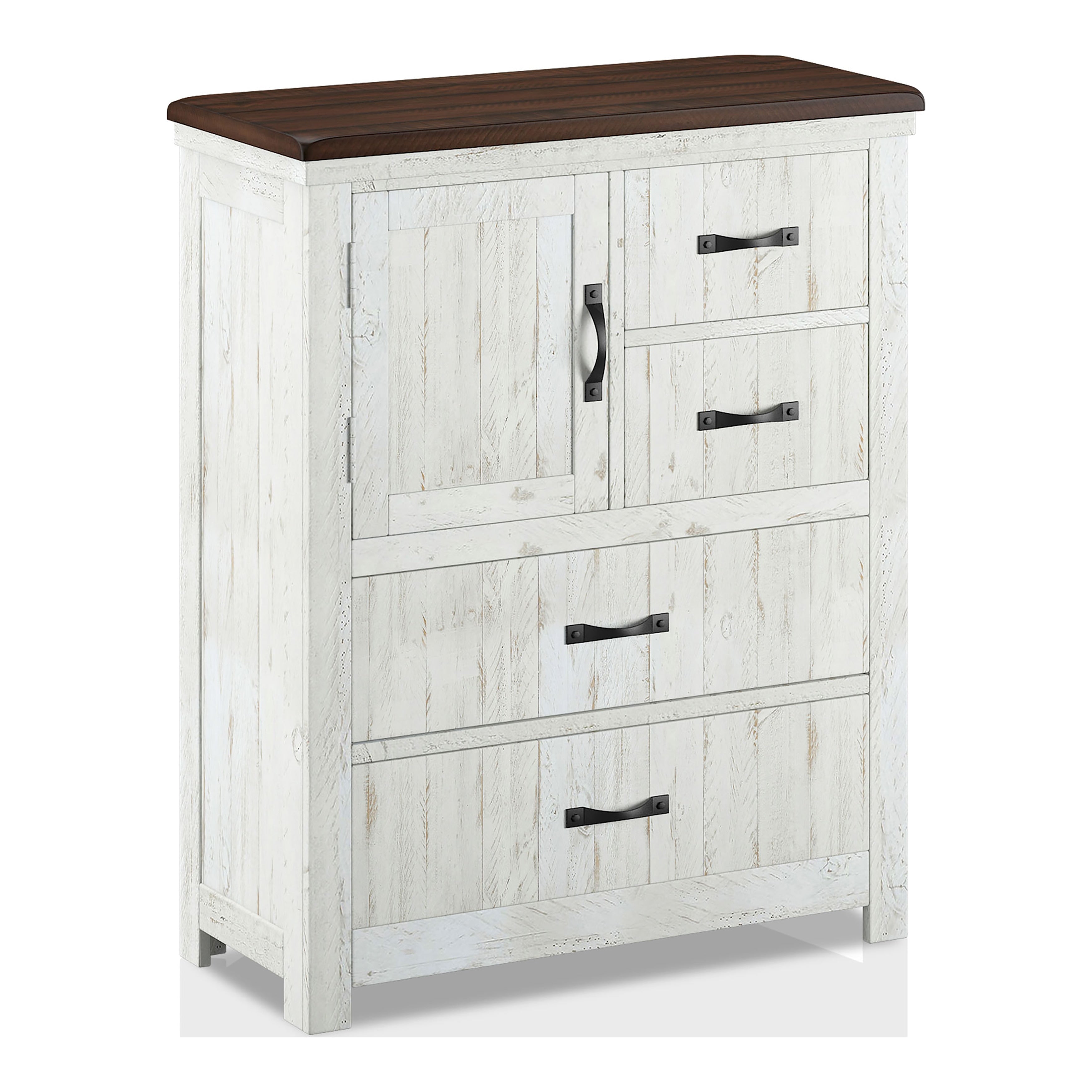 Furniture Of America Ynez Transitional Distressed Walnut Chest