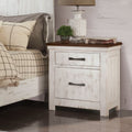 Furniture Of America Ynez Transitional Distressed White Nightstand