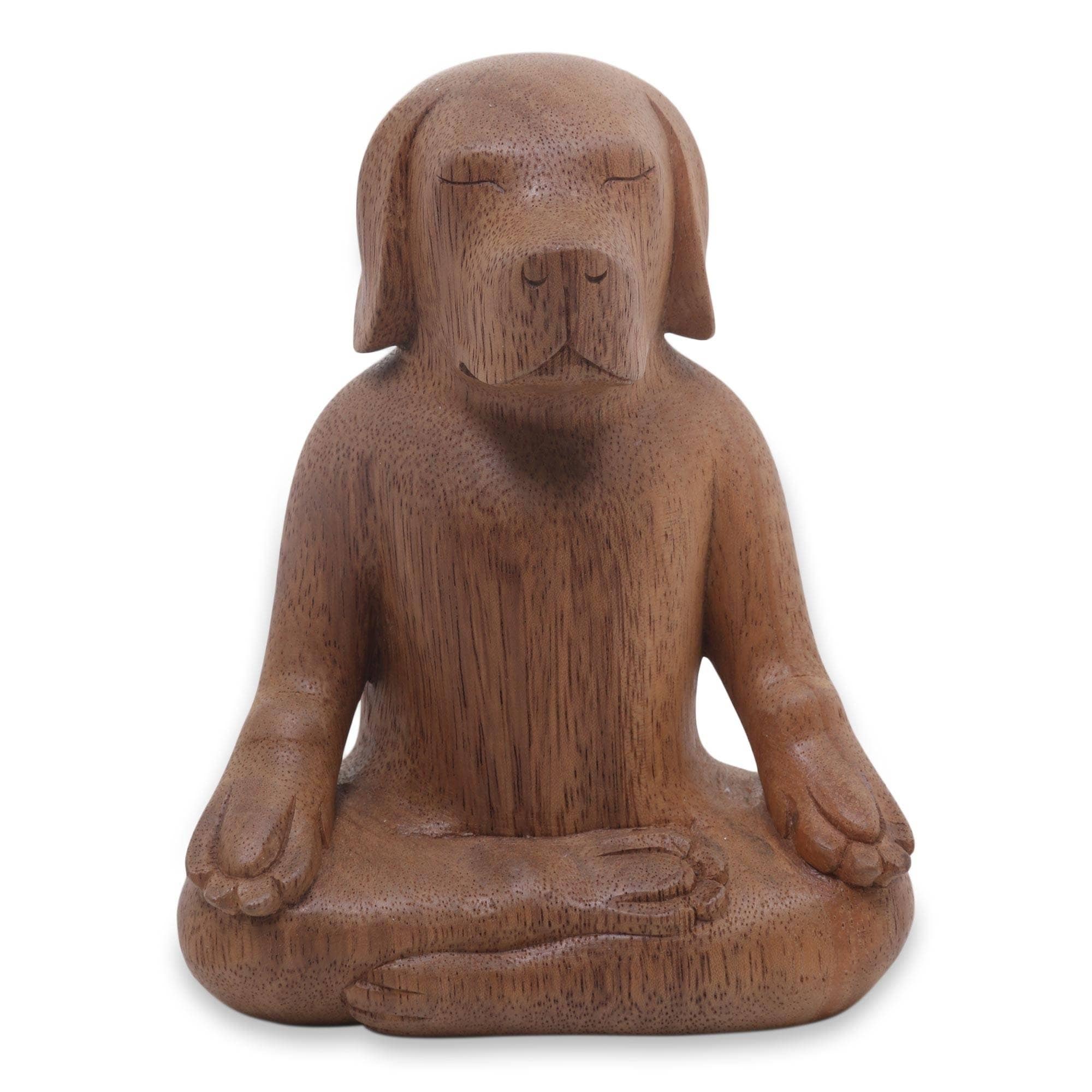 Yoga Beagle Wood Sculpture
