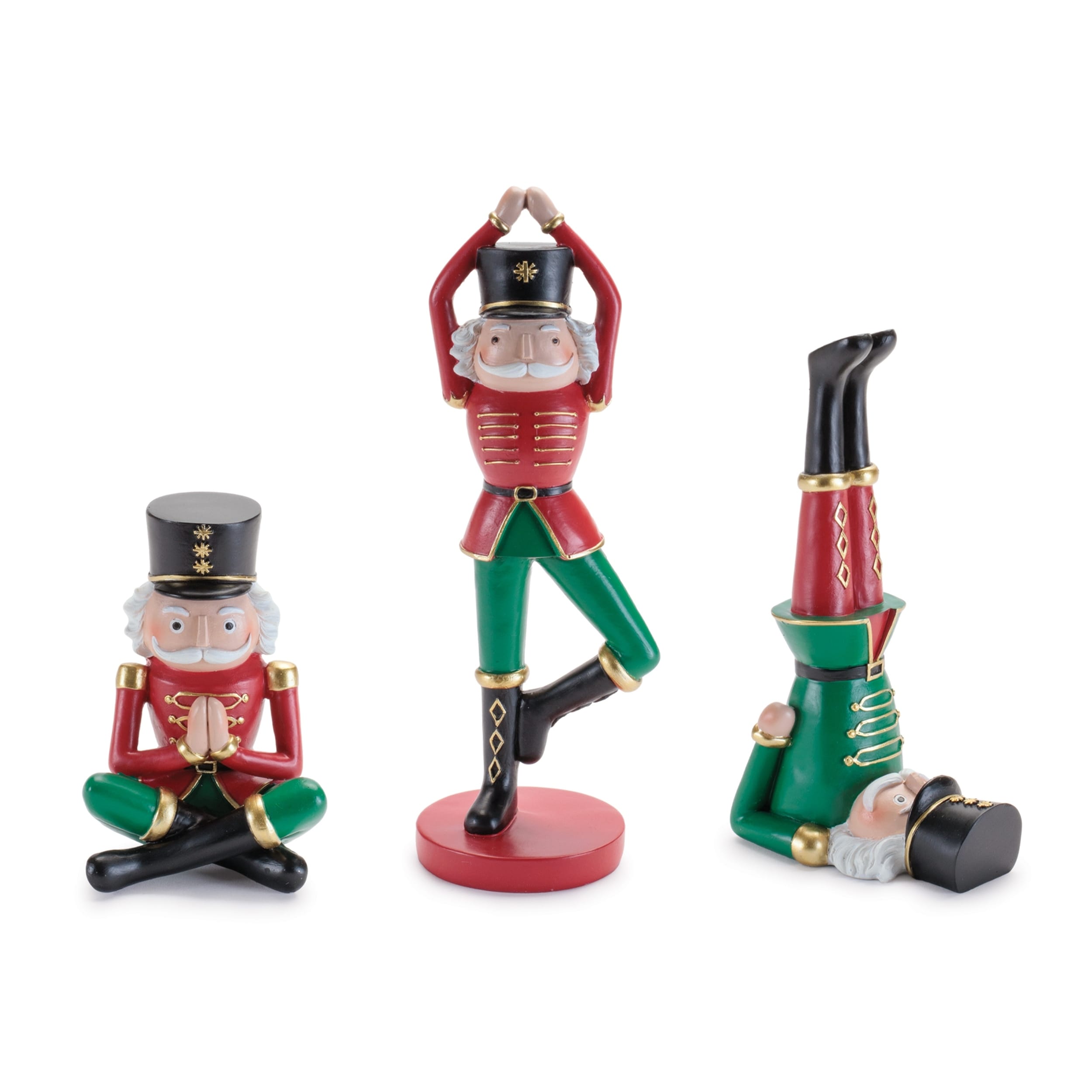 Yoga Nutcracker Soldier Figurines Set Of 3