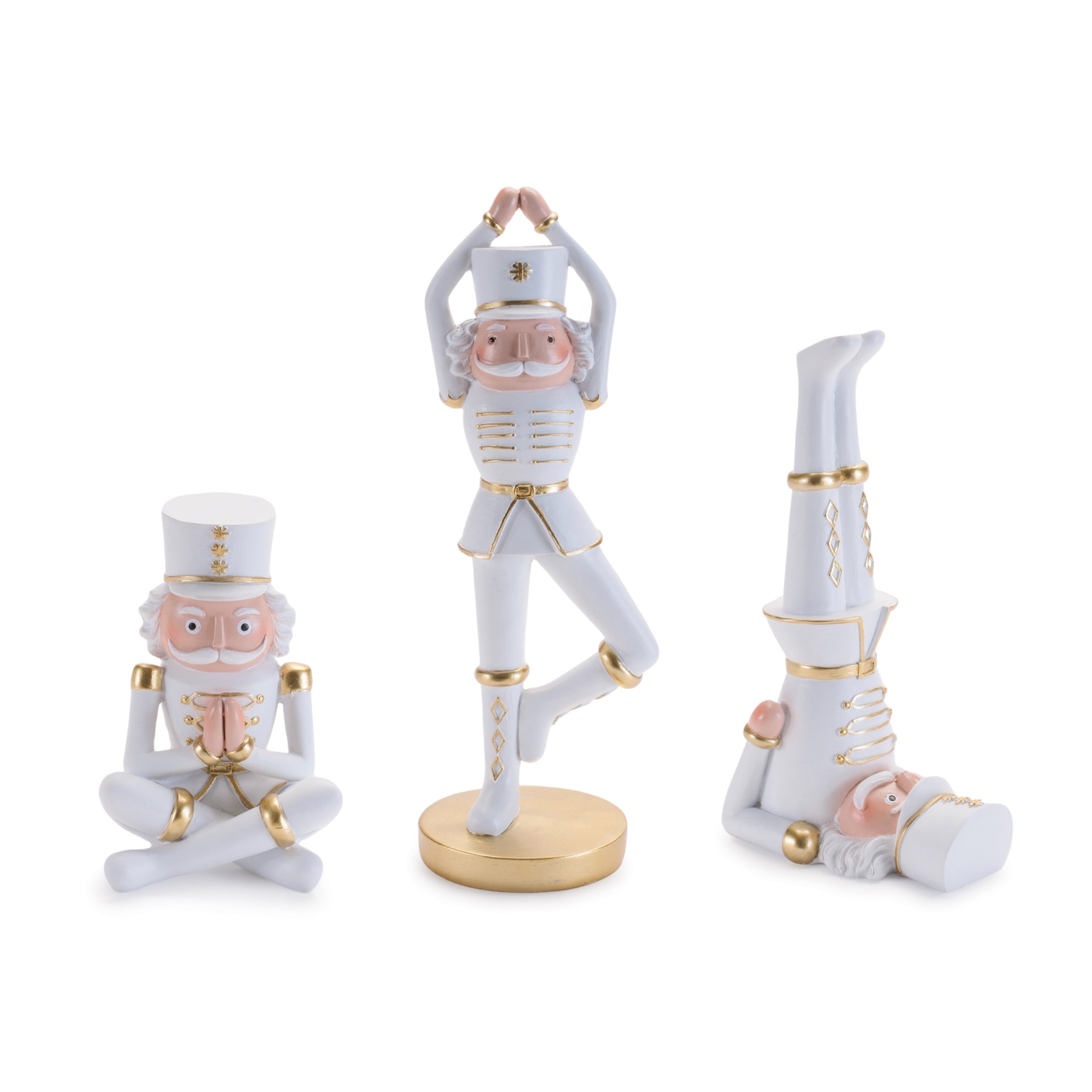 Yoga Nutcracker Soldier Figurines Set Of 3