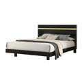 Yoki King Size Bed W Underbed Led Acrylic Gold Trim Black Frame