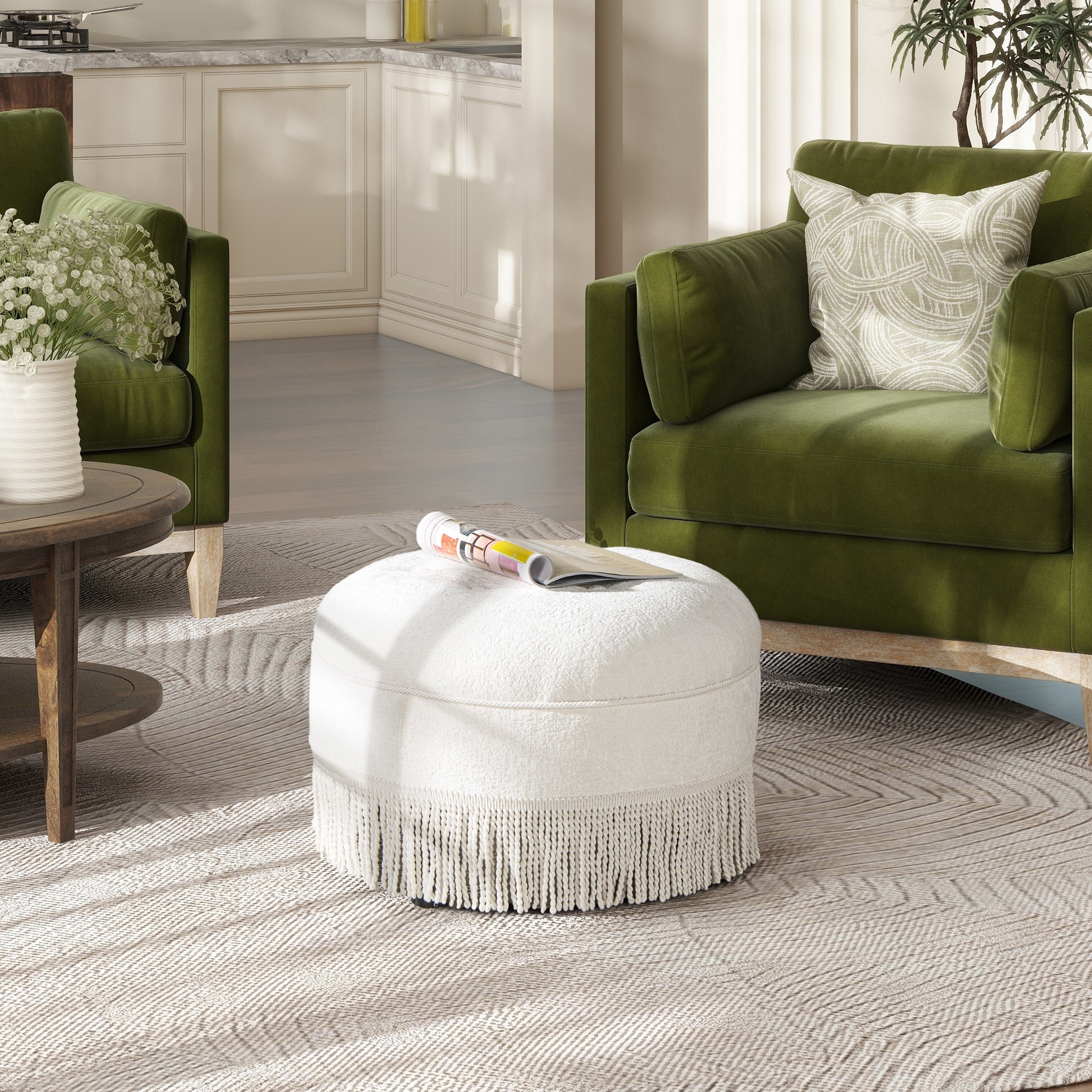 Jennifer Taylor Yolanda Decorative Round Ottoman