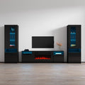 York 02 Electric Fireplace Modern Wall Unit Entertainment Center