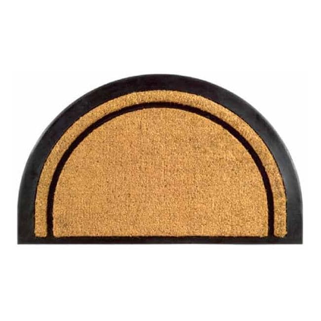 York Half Round Coir Stripe Door Mat 20 X 32