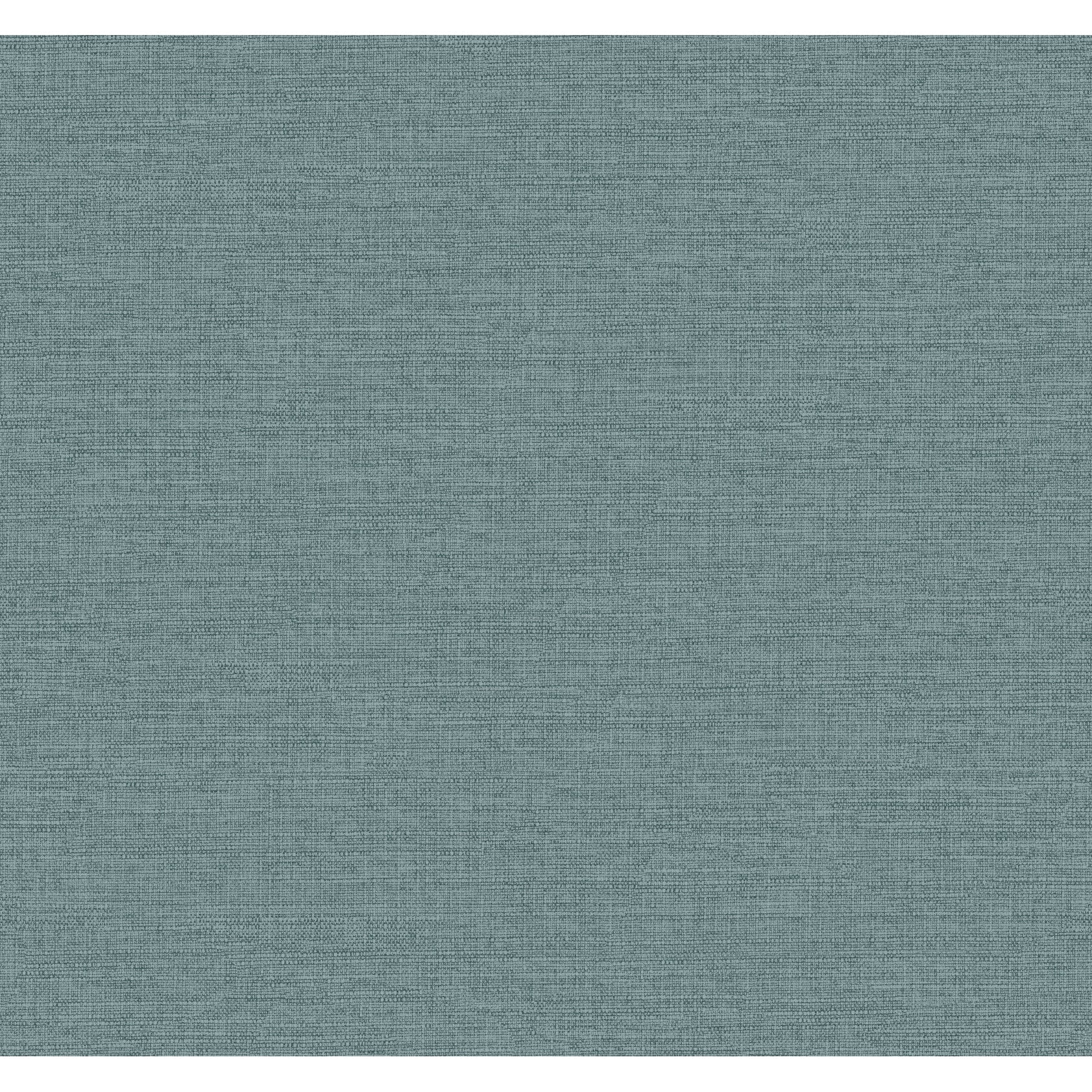 York Wallcoverings Terrene Teal Faux Linen Wallpaper 324 X 27