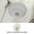Yorkshire Fireclay 18.5 Round Undermount Bar Sink With Strainer