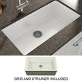 Yorkshire Fireclay 31.5 X 18.3 Single Bowl Undermount Kitchen Sink With Strainer