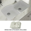 Yorkshire Fireclay 33 X 21 D Shape Double Bowl Undermount Kitchen Sink With Strainer