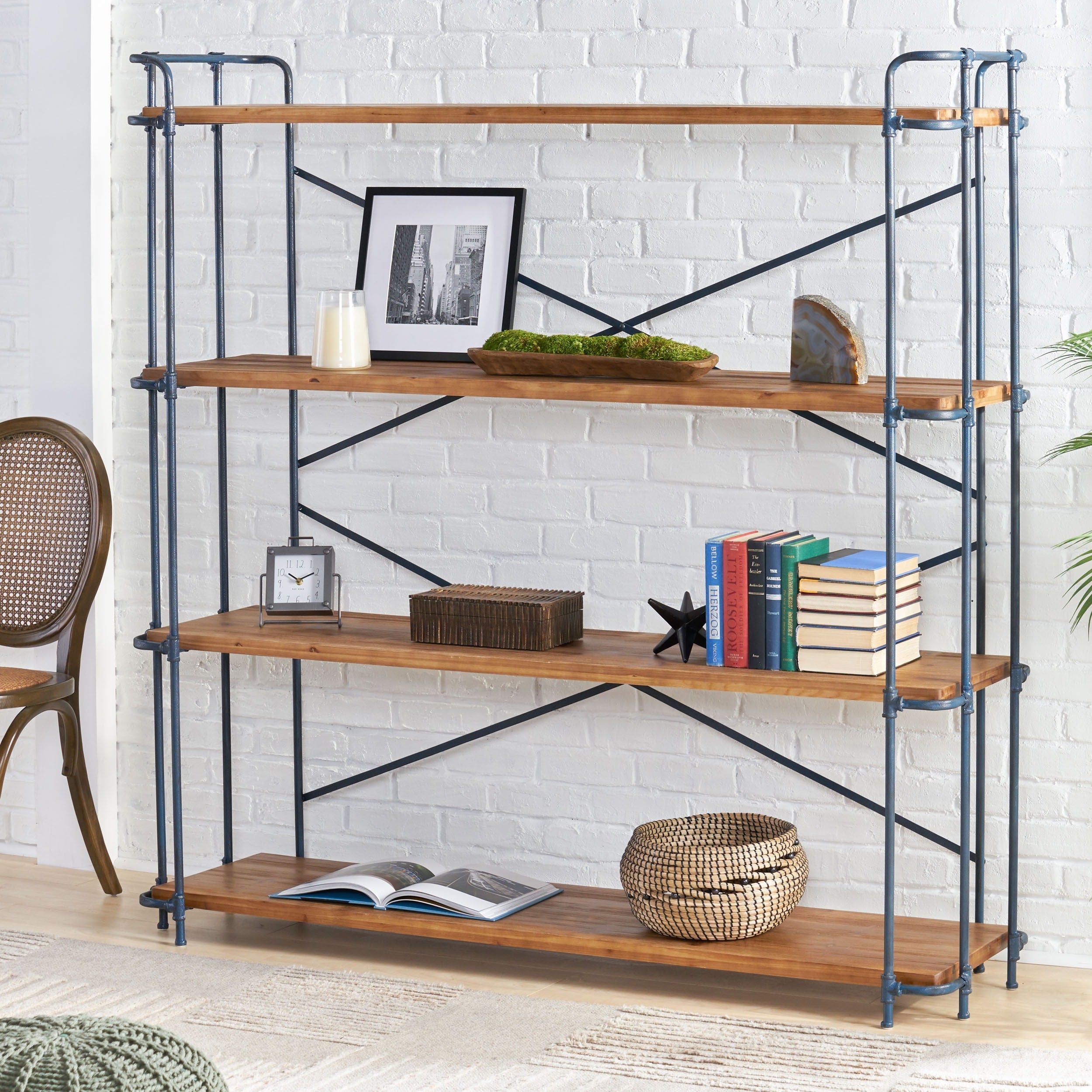 Yorktown 4 Shelf Industrial Bookcase By Christopher Knight Home