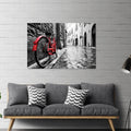 Yosemite Home D Cor The Red Bike Tempered Glass Wall Art