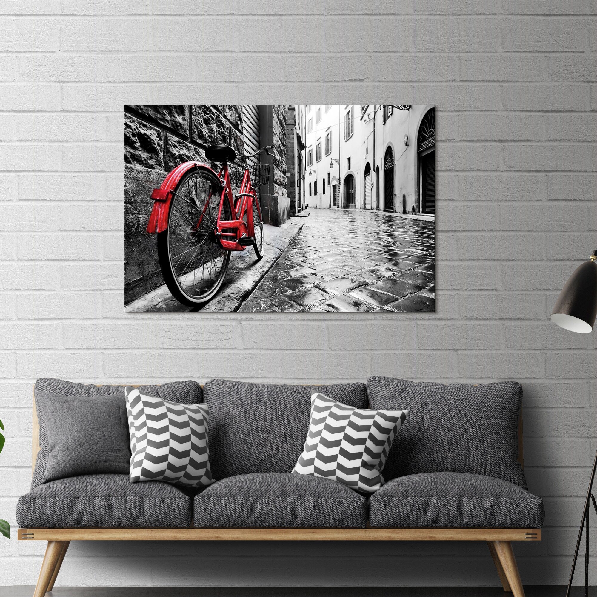 Yosemite Home D Cor The Red Bike Tempered Glass Wall Art