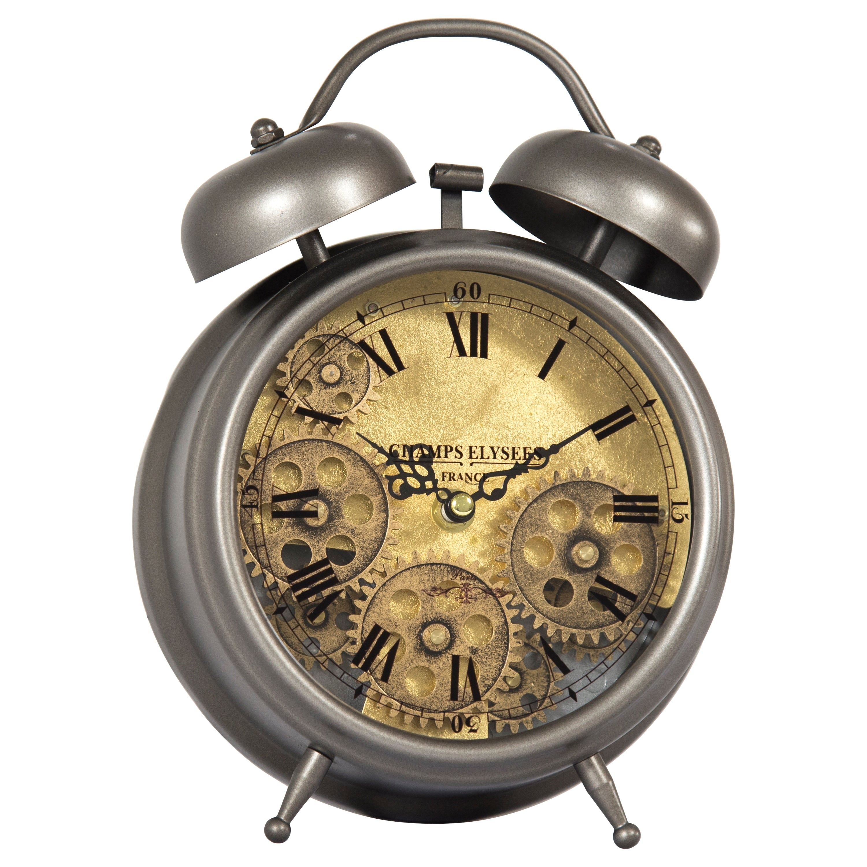 Yosemite Home Decor Brass Gear Ii Table Top Clock 10 X 7.5 X 3