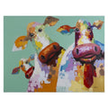 Yosemite Home Decor Curious Cows I Original Hand Painted Wall Art Multi