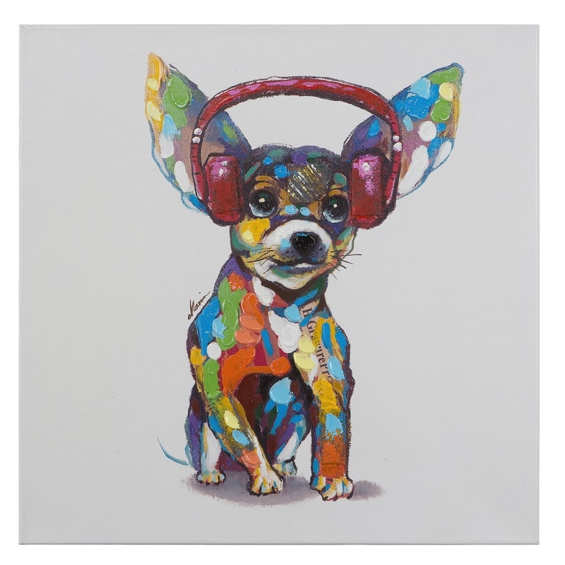 Yosemite Home Decor Dog Beats Iv Original Hand Painted Wall Art Multi