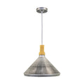 Yosemite Home Decor Gris Plateado Collection Silvery Grey Aluminum Large 15.70 X 15.7 X 13.5 Inch Triangle Pendant Light