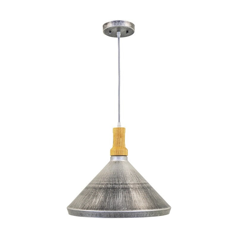 Yosemite Home Decor Gris Plateado Collection Silvery Grey Aluminum Large 15.70 X 15.7 X 13.5 Inch Triangle Pendant Light