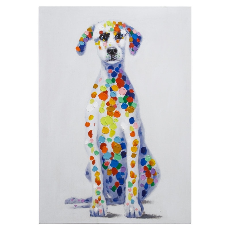 Yosemite Home Decor Sun Loving Doggy Original Multicolor Handpainted Wall Art