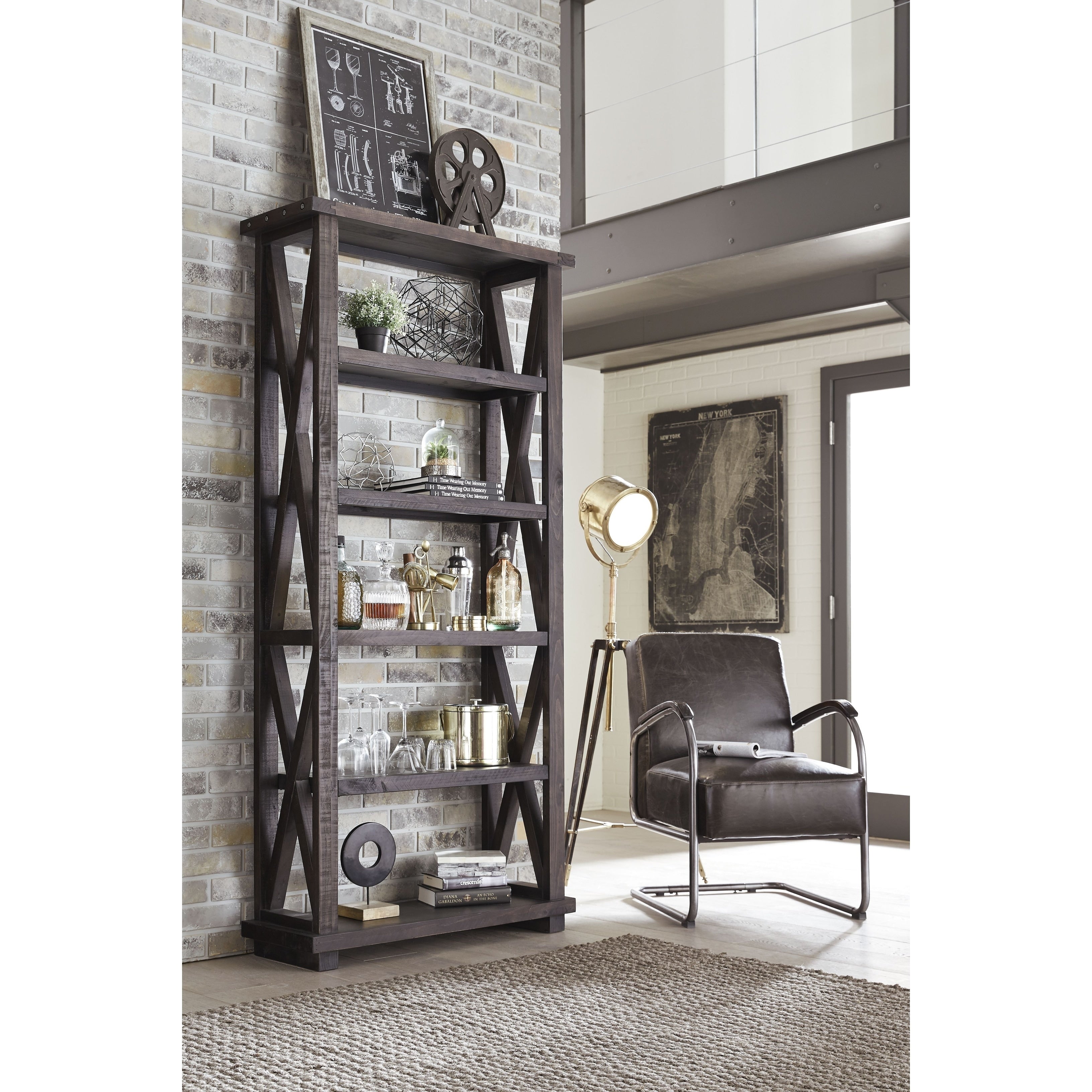 Yosemite Solid Wood 82 Bookshelf In Caf