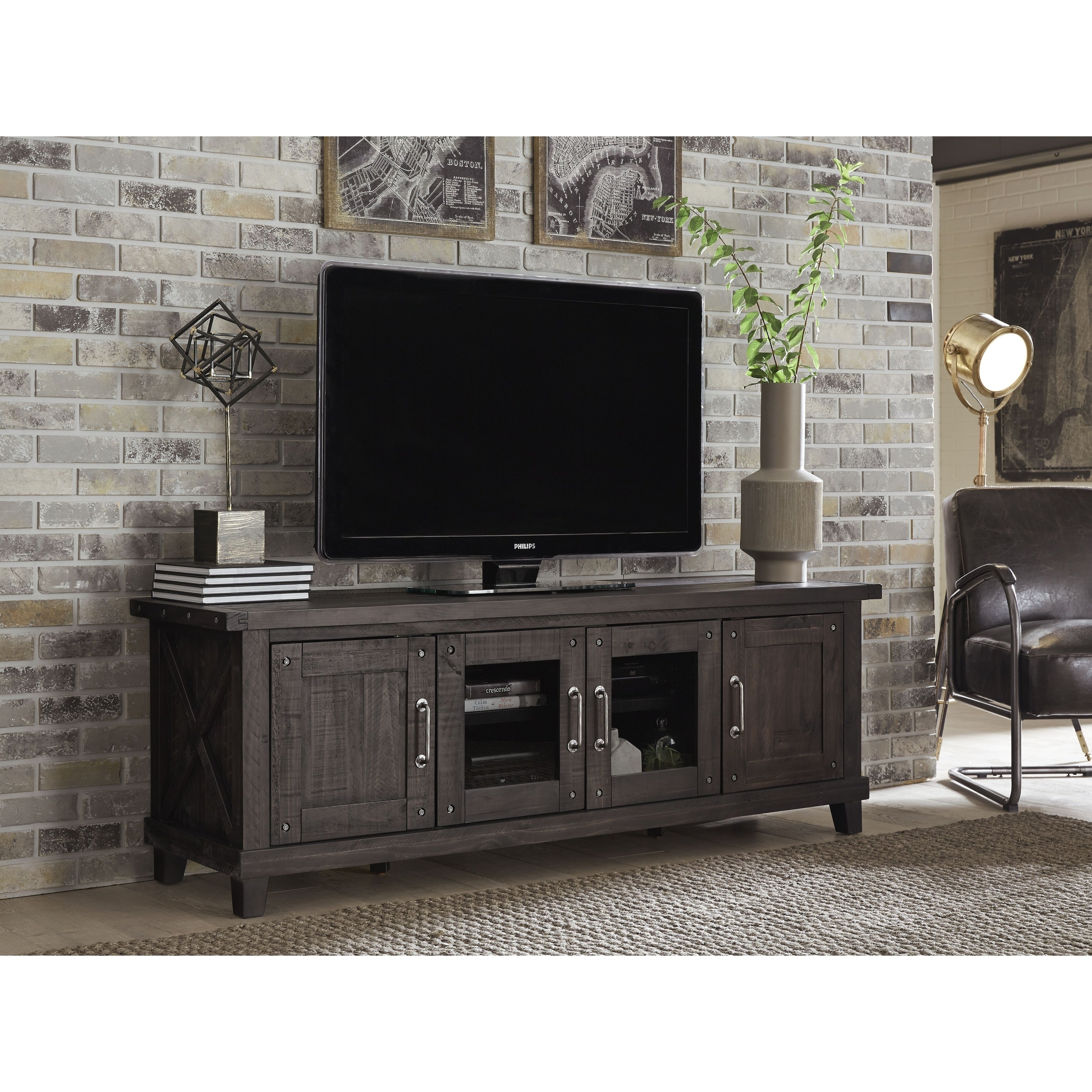 Yosemite Solid Wood Four Door Media Console In Caf 73 Inches In Width