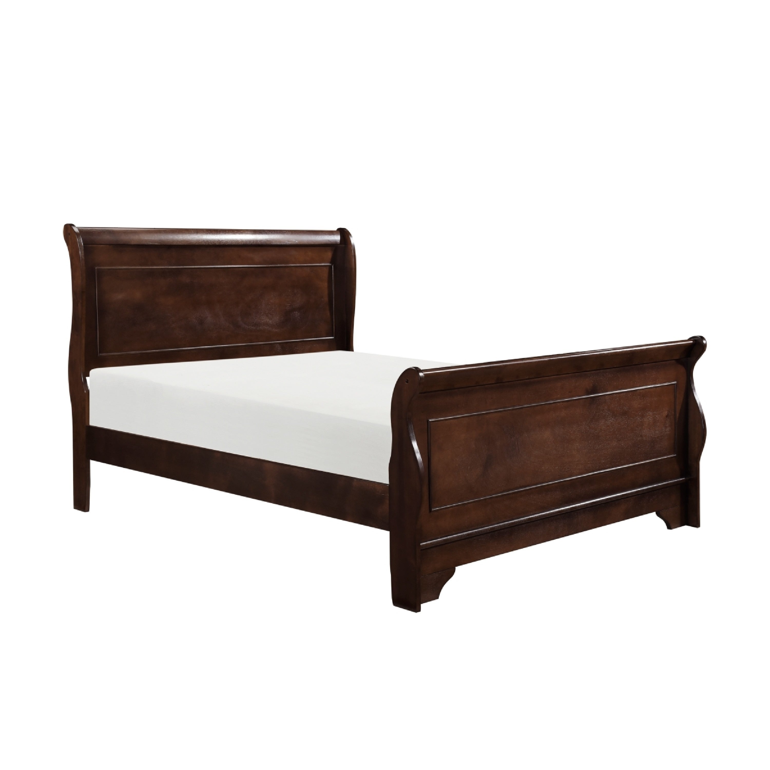 Yoshi Full Sleigh Bed Molded Frame Louis Philippe Style Cherry Brown