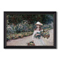 Young Girl In The Garden At Giverny 1888 Claude Monet Custom Framed Canvas