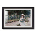 Young Girl In The Garden At Giverny 1888 Claude Monet Custom Framed Print