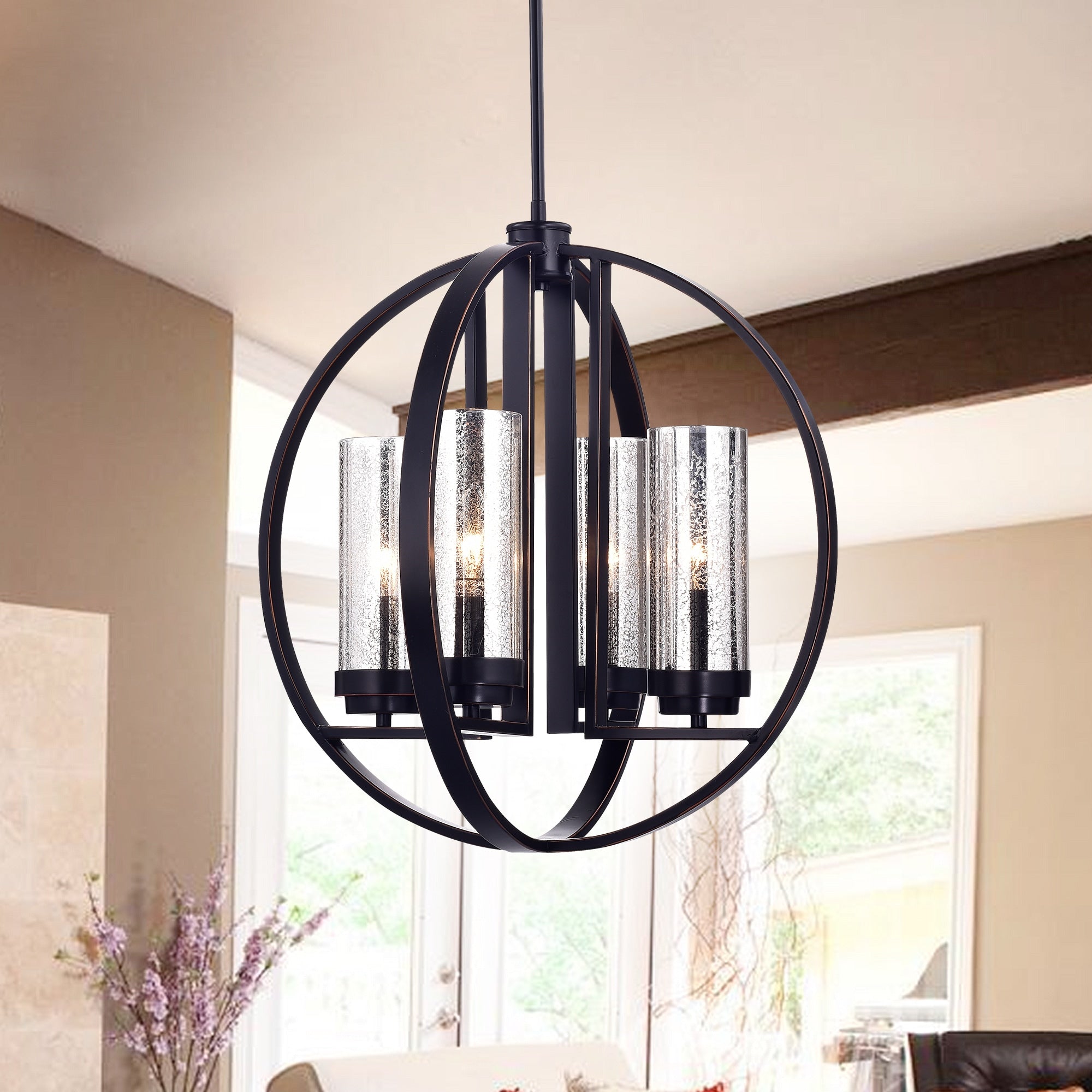 Yuval Oil Rubbed Bronze 19 Inch Round Pendant Light