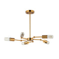 Yuyor 5 Light Brass Single Tier Chandelier Elbowed Rods Includes Edison Bulbs N A