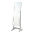 Coaster Company White Beveled Cheval Mirror Jewelry Armoire