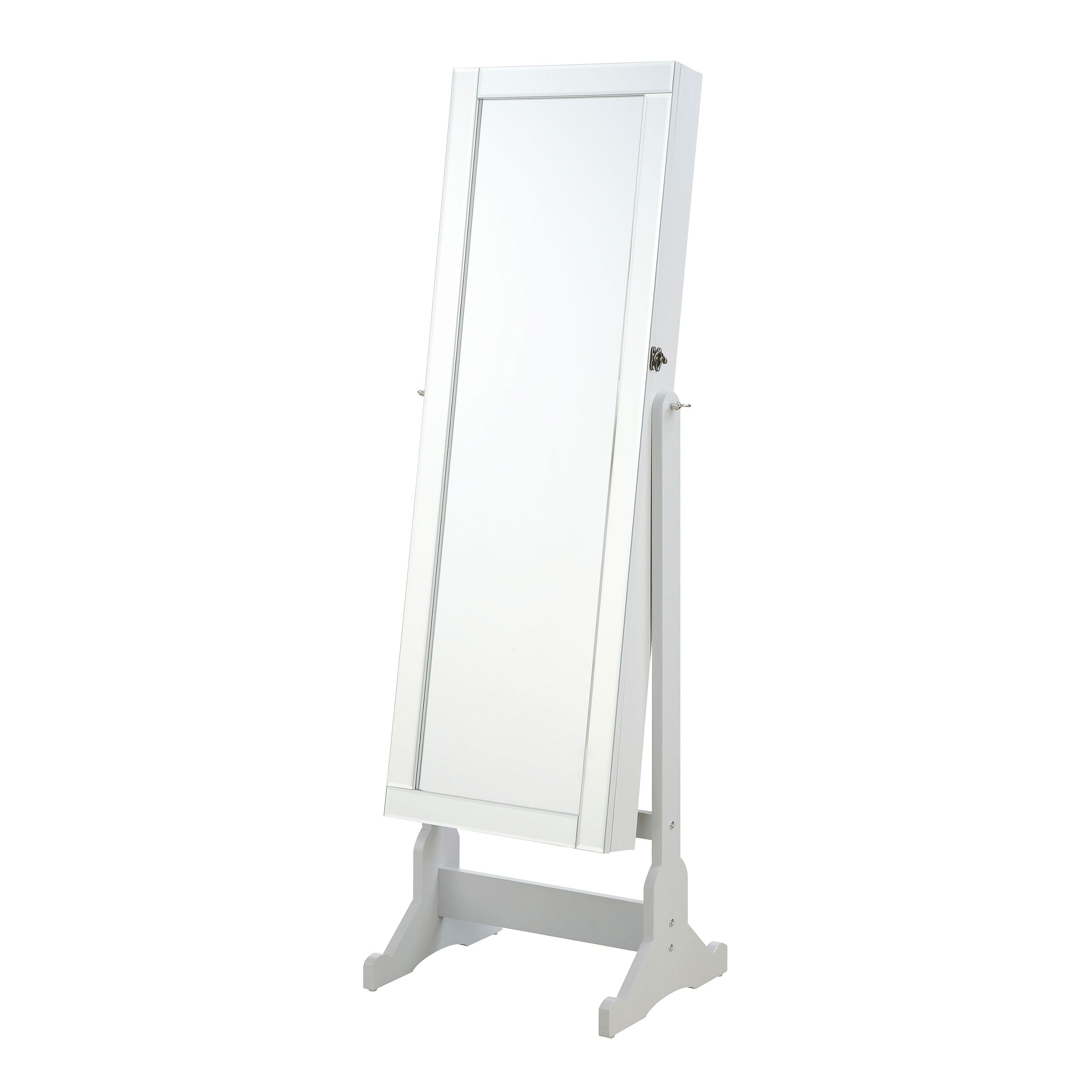 Coaster Company White Beveled Cheval Mirror Jewelry Armoire