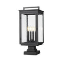 Z Lite 5019Phbs Sqpm Hartwell 4 Light 24 Tall Post Light With Seedy