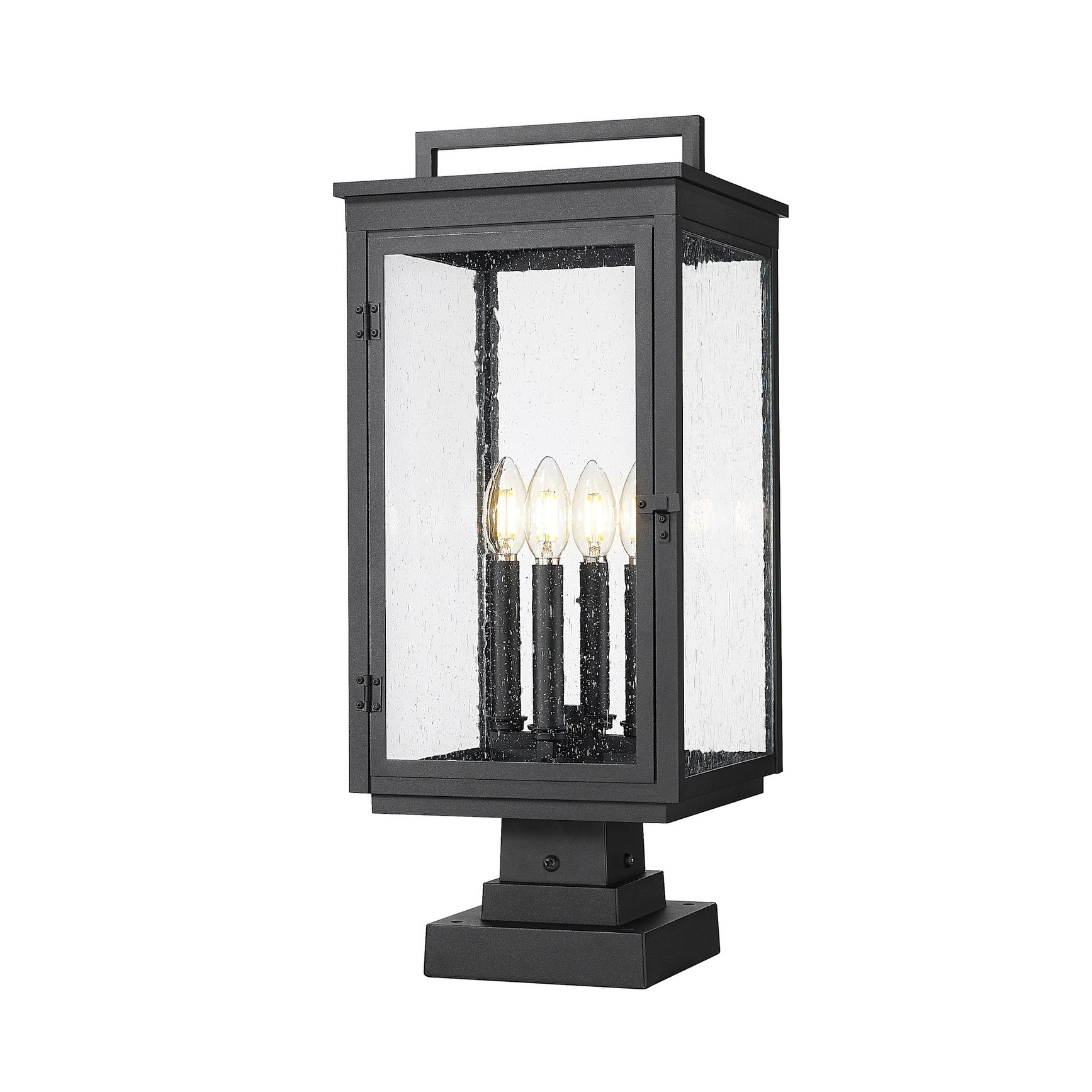 Z Lite 5019Phbs Sqpm Hartwell 4 Light 24 Tall Post Light With Seedy